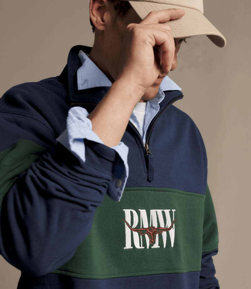 Load image into Gallery viewer, R.M. Williams Mens Heritage Panel Quarter-Zip
