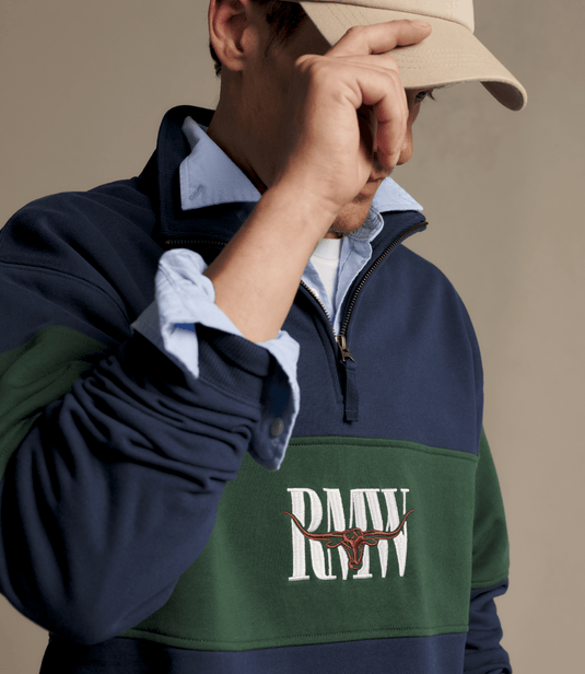 R.M. Williams Mens Heritage Panel Quarter-Zip