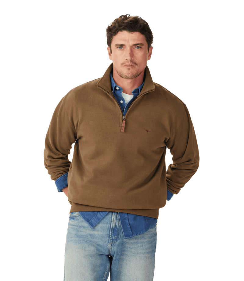 Load image into Gallery viewer, R.M. Williams Mens Mulyungarie Quarter Zip Sweatshirt - Cigar
