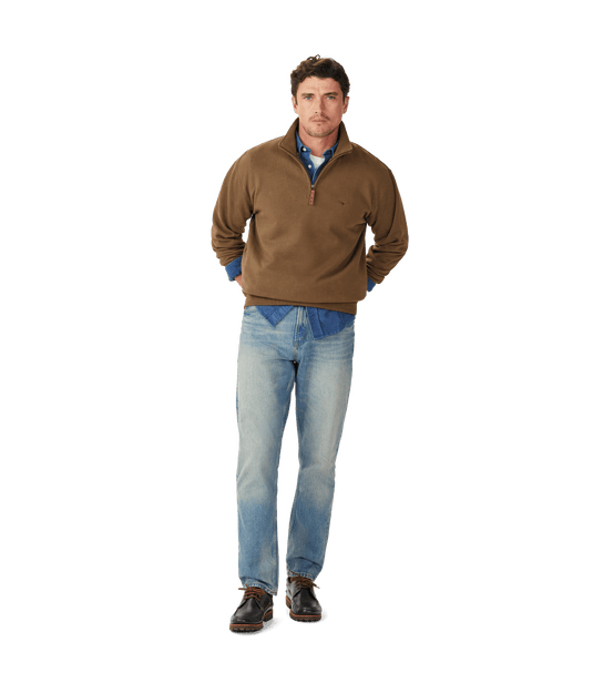 R.M. Williams Mens Mulyungarie Quarter Zip Sweatshirt - Cigar