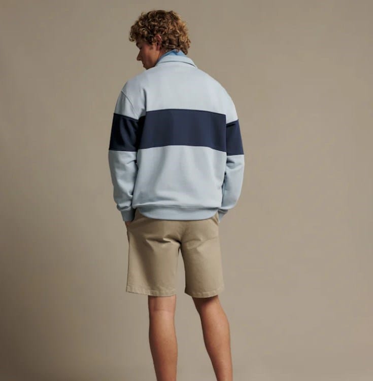 Load image into Gallery viewer, R.M. Williams Mens Heritage Panel Quarter Zip - Sky Blue
