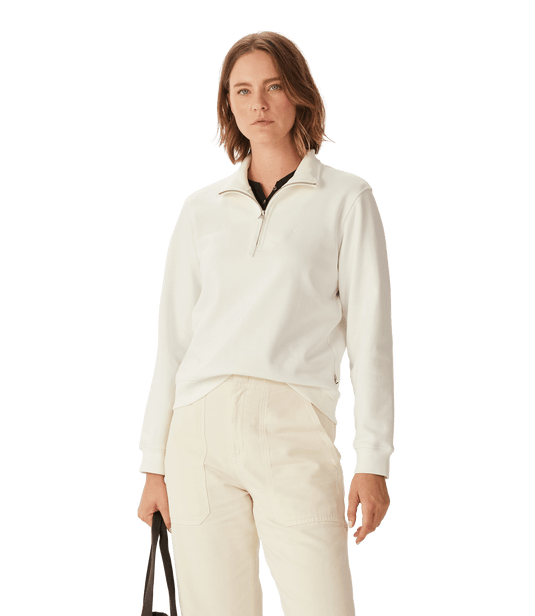 R.M. Williams Womens Trickett 1/4 Zip Sweatshirt - Off White