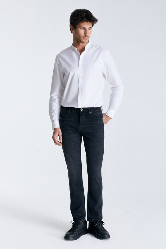 Cup of Joe Mens Lance Mid Waist Jeans - Black