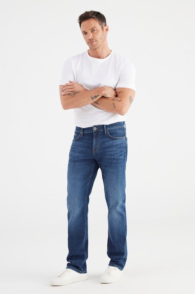 Load image into Gallery viewer, Cup of Joe Mens Lance Mid Waist Jeans - Space Blue
