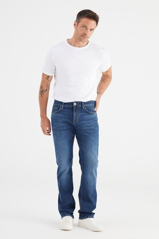 Cup of Joe Mens Lance Mid Waist Jeans - Space Blue