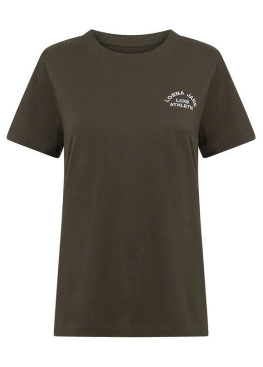 Lorna Jane Womens Lotus T-Shirt - Dark Khaki Haze