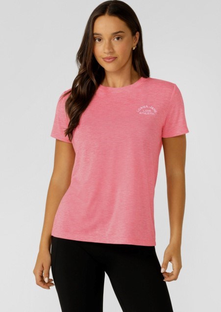 Load image into Gallery viewer, Lorna Jane Lotus T-Shirt - Strawberry Marl
