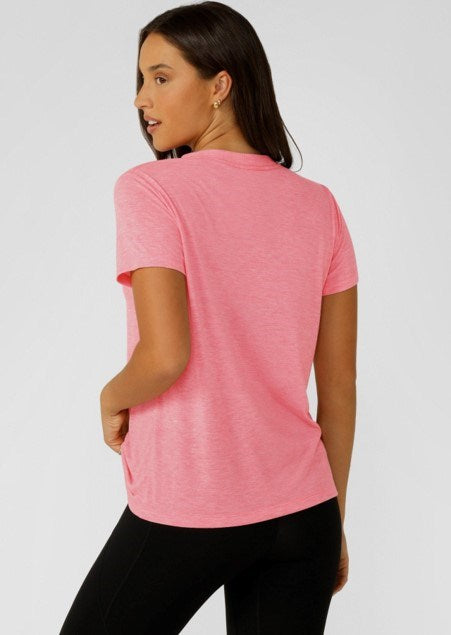 Load image into Gallery viewer, Lorna Jane Lotus T-Shirt - Strawberry Marl
