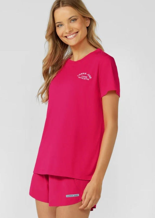 Lorna Jane Womens Lotus T-Shirt - Vivid Pink