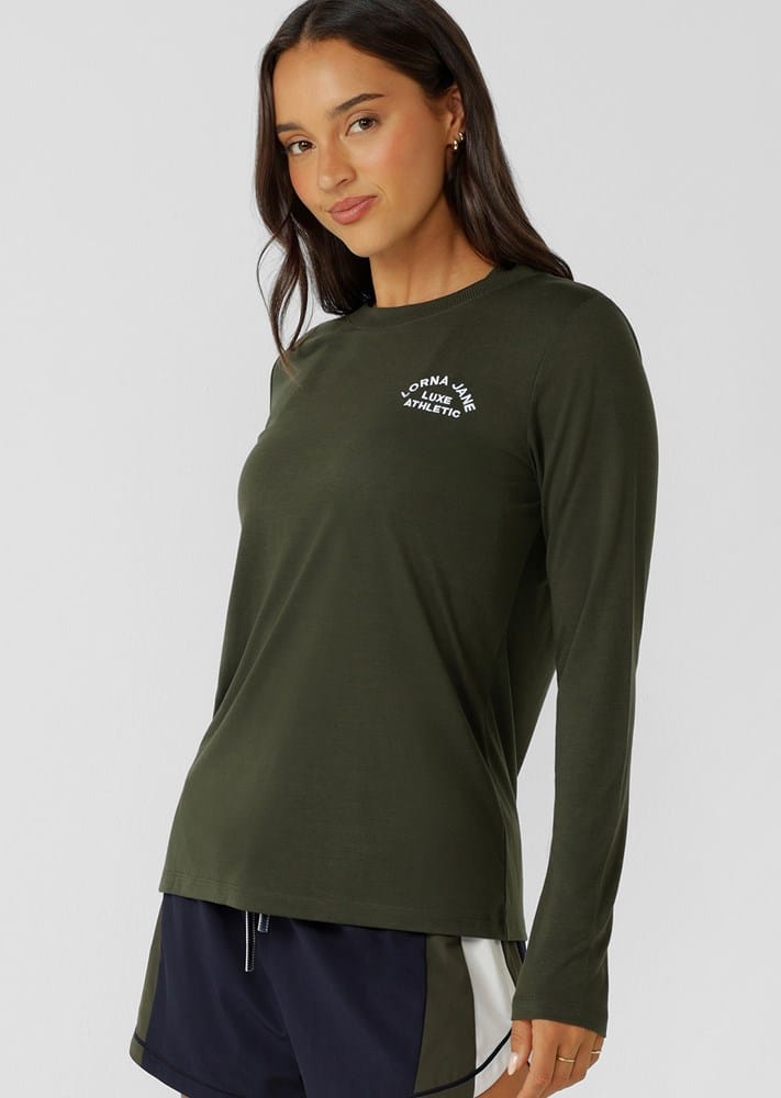 Load image into Gallery viewer, Lorna Jane Lotus Long Sleeve Top - Luxury Green
