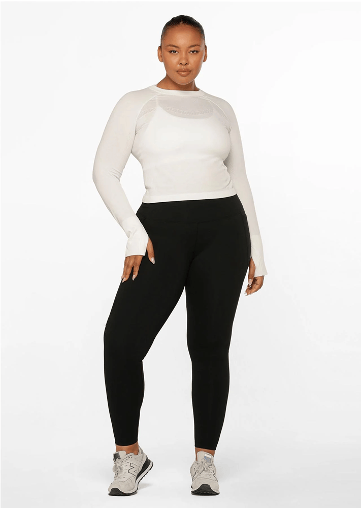 Load image into Gallery viewer, Lorna Jane Womens Amy Thermal Phone Pocket Full Length Leggings - Black

