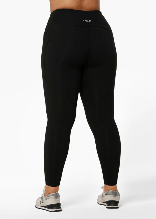Lorna Jane Womens Amy Thermal Phone Pocket Full Length Leggings - Black