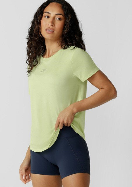 Lorna Jane Womens Amy Dynamic Active T-Shirt - Lime Cordial Marl