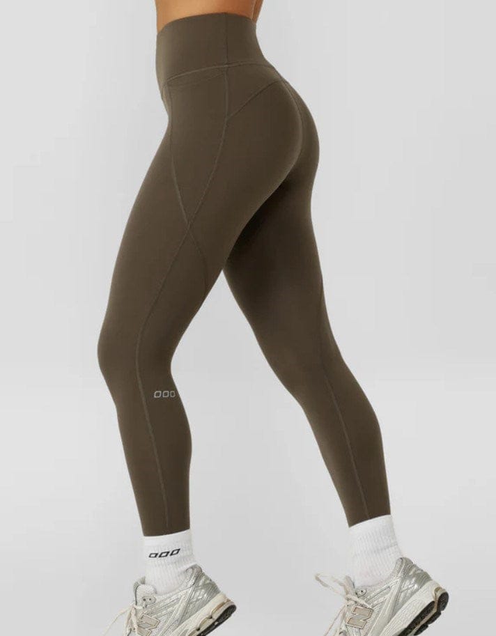 Load image into Gallery viewer, Lorna Jane Womens Amy No Chafe Phone Pocket Full Length Leggings - Dark Khaki Haze
