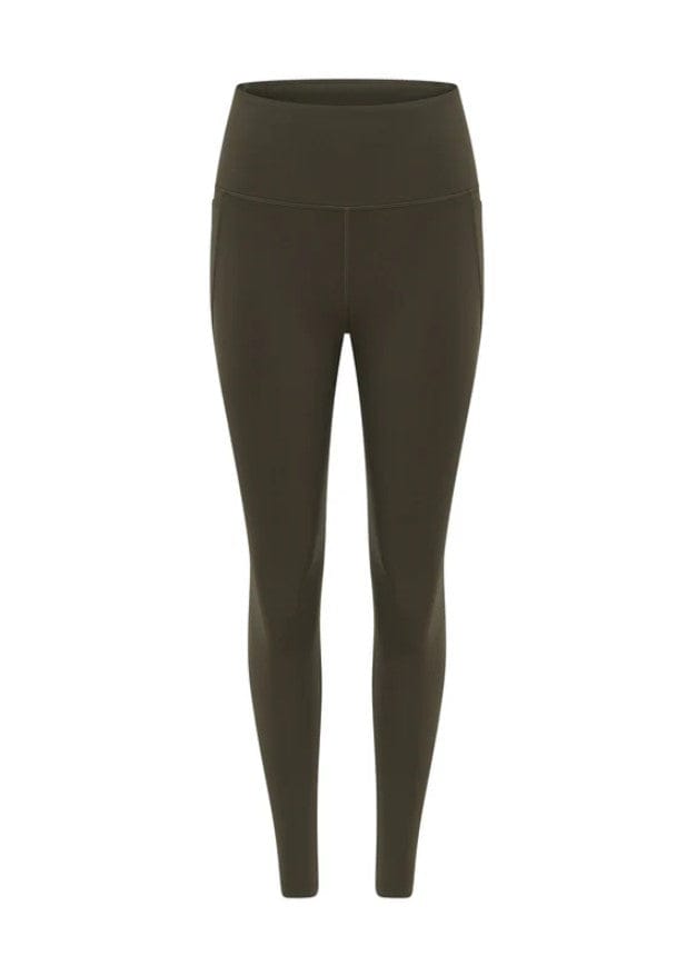 Load image into Gallery viewer, Lorna Jane Womens Amy No Chafe Phone Pocket Full Length Leggings - Dark Khaki Haze

