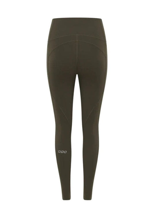 Lorna Jane Womens Amy No Chafe Phone Pocket Full Length Leggings - Dark Khaki Haze