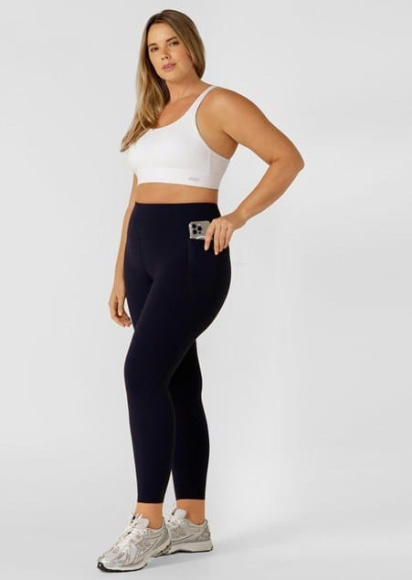 Lorna Jane Womens Amy No Chafe Phone Pocket Full Length Leggings - Midnight Blue