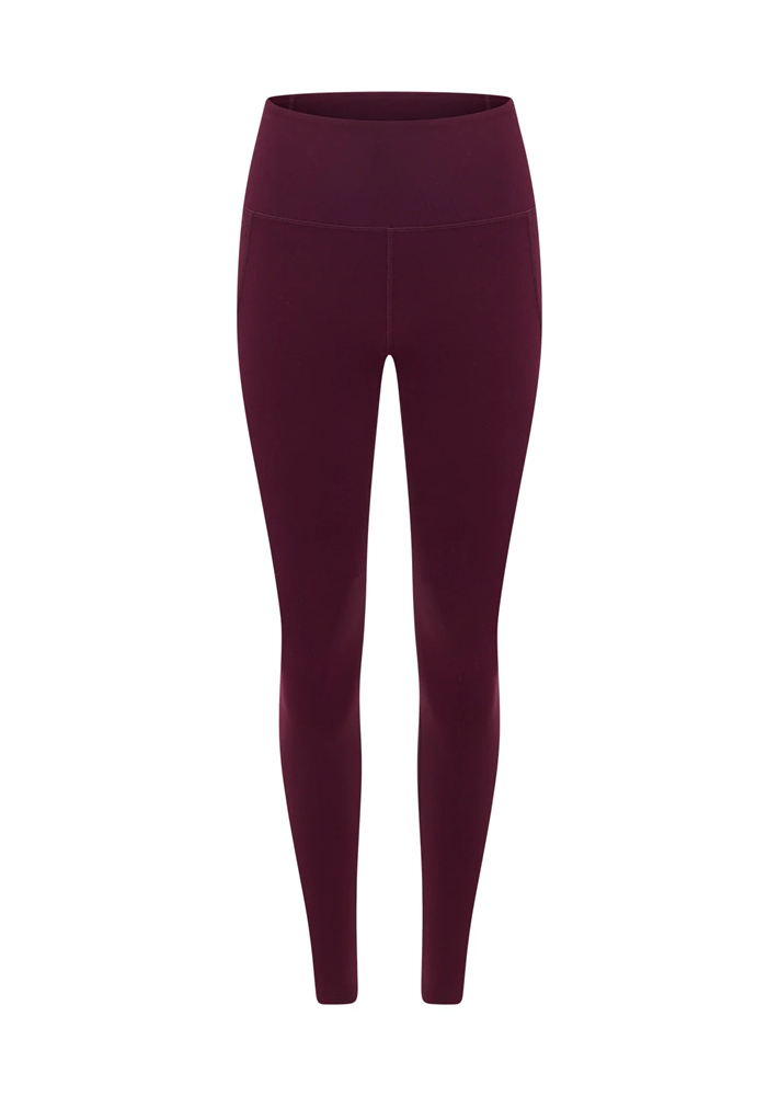 Load image into Gallery viewer, Lorna Jane Womens Amy No Chafe Phone Pocket Full Length Leggings - Pinot
