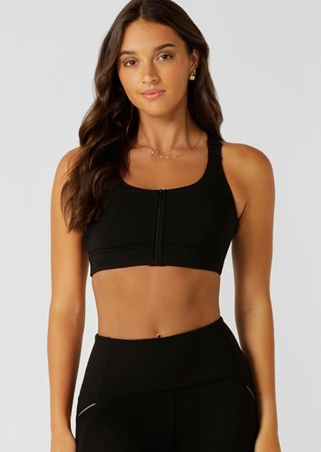 Lorna Jane Womens Easy Zip-On Support Sports Bra