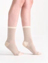 Load image into Gallery viewer, Levante Lina Fine Stripe Crew Sock - Fawn
