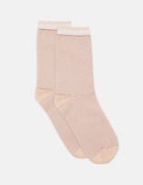 Levante Lina Fine Stripe Crew Sock - Fawn