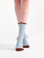 Load image into Gallery viewer, Levante Lina Fine Stripe Crew Sock - Tide
