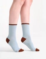 Levante Lina Fine Stripe Crew Sock - Tide