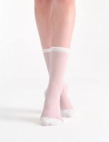Load image into Gallery viewer, Levante Lina Fine Stripe Crew Sock - Tulle
