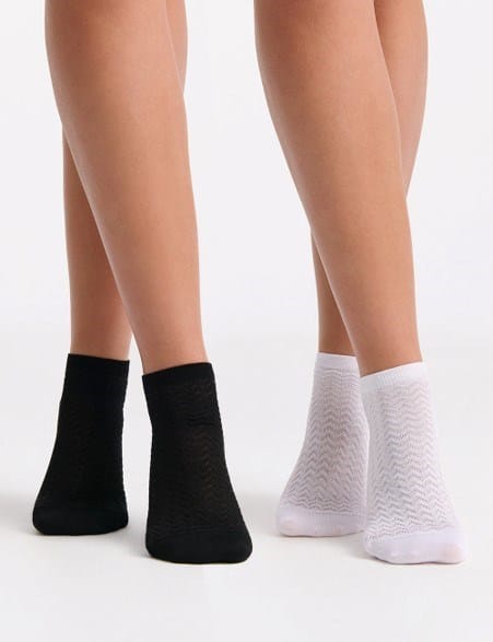 Load image into Gallery viewer, Levante 2pk Cotton Low Cut Sock - Bianco/Nero
