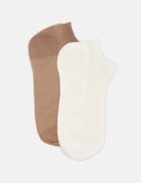 Load image into Gallery viewer, Levante 2pk Sienna Low Cut Sock - Bianco/Fawn
