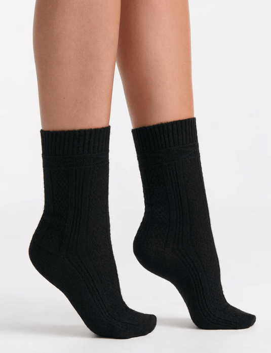 Levante Womens Camella Crew Sock - Nero
