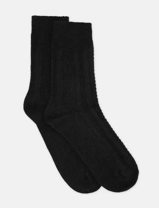 Levante Womens Camella Crew Sock - Nero