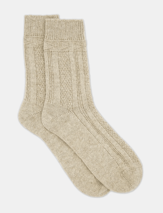 Levante Womens Camella Crew Sock - Oatmeal