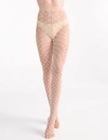 Load image into Gallery viewer, LevanteElata Floral Lattice Tights - Natural

