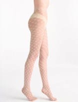 Load image into Gallery viewer, LevanteElata Floral Lattice Tights - Natural
