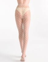 LevanteElata Floral Lattice Tights - Natural