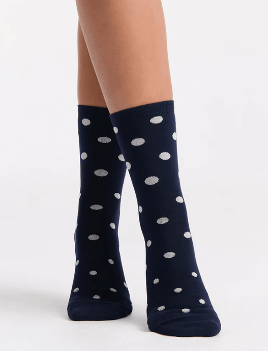 Levante Womens Gigi Spot Crew Sock - Navy