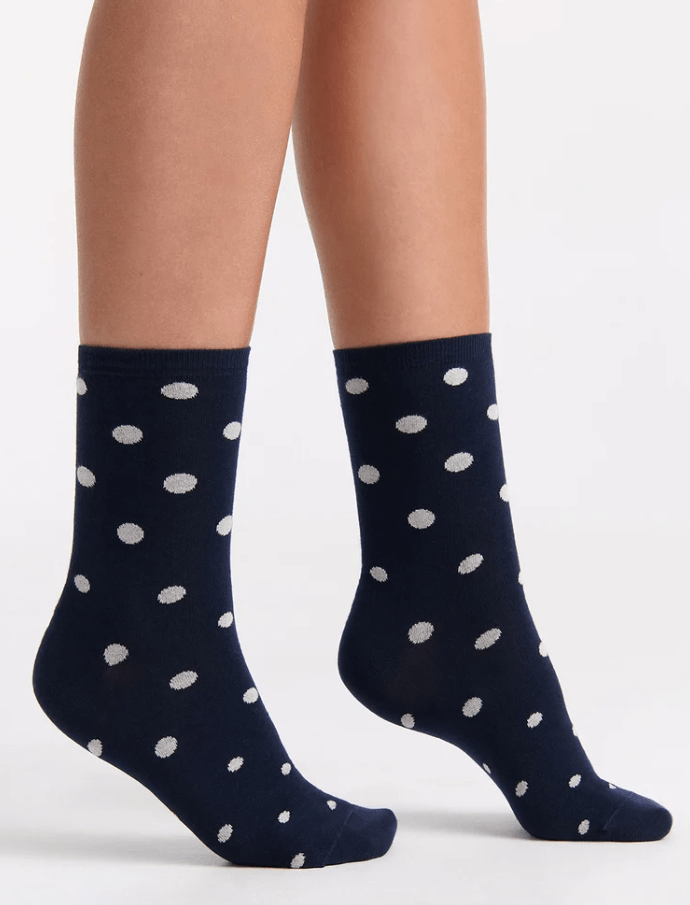 Load image into Gallery viewer, Levante Womens Gigi Spot Crew Sock - Navy
