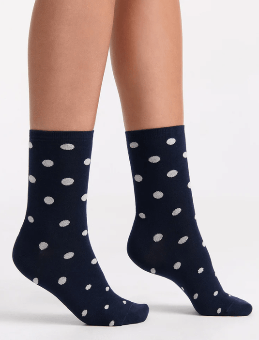 Levante Womens Gigi Spot Crew Sock - Navy