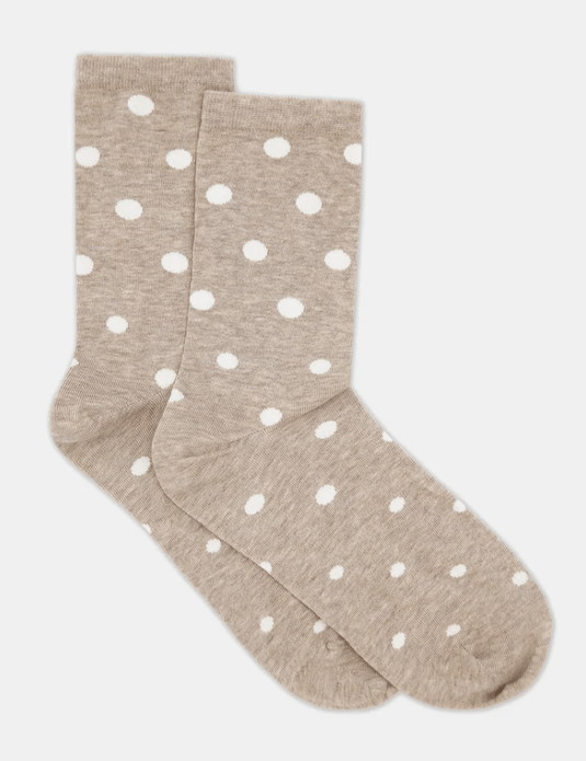 Levante Womens Gigi Spot Crew Sock - Oatmeal