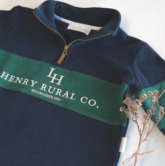 Love Henry Boys Rural Co Sweater - Navy/Green