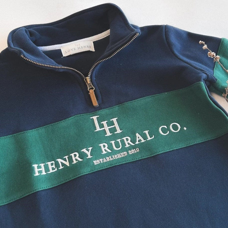 Load image into Gallery viewer, Love Henry Boys Rural Co Sweater - Navy/Green
