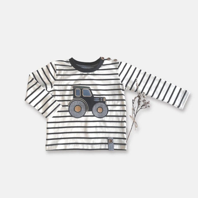 Love Henry Baby Boys Long Sleeve Applique Tee - Tractor