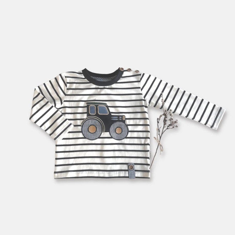 Load image into Gallery viewer, Love Henry Baby Boys Long Sleeve Applique Tee - Tractor
