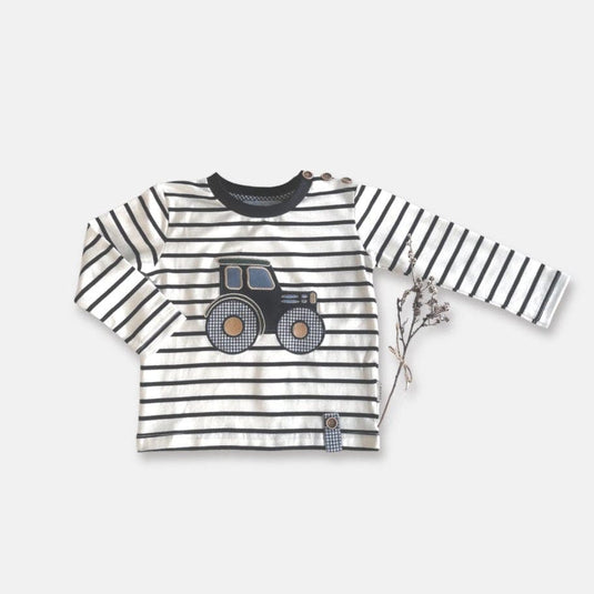 Love Henry Baby Boys Long Sleeve Applique Tee - Tractor