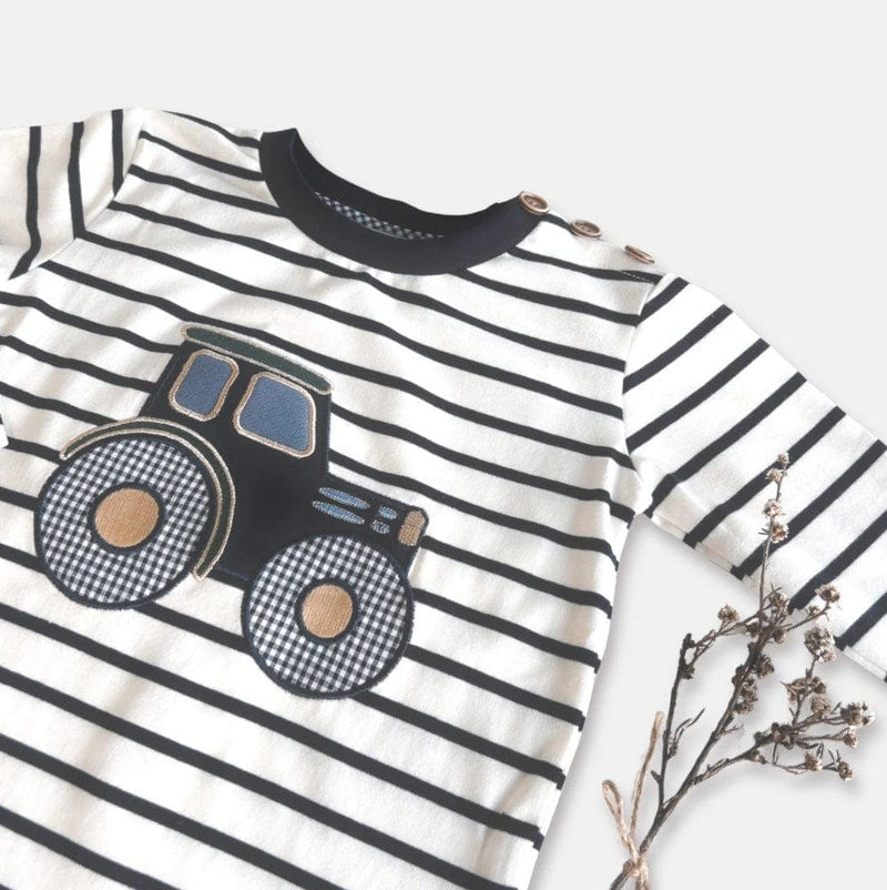 Load image into Gallery viewer, Love Henry Baby Boys Long Sleeve Applique Tee - Tractor
