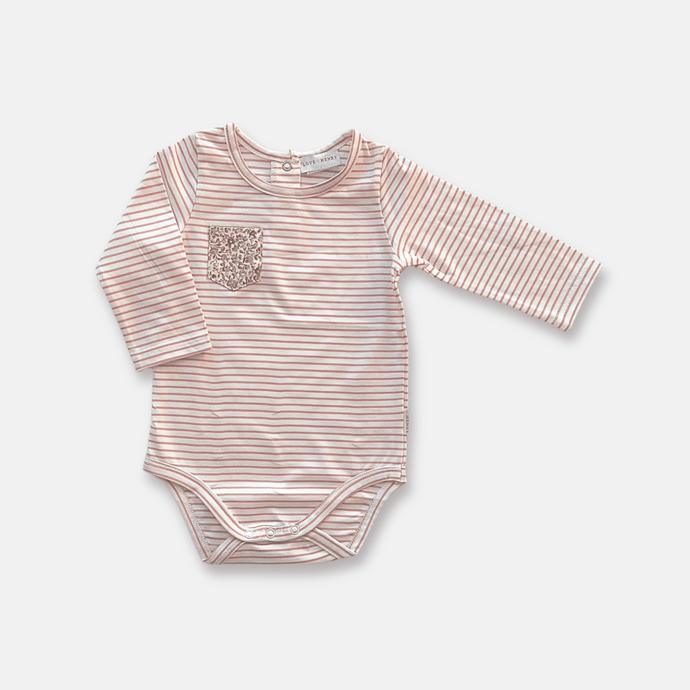Love Henry Baby Girls Knit Romper -  Pink Stripe