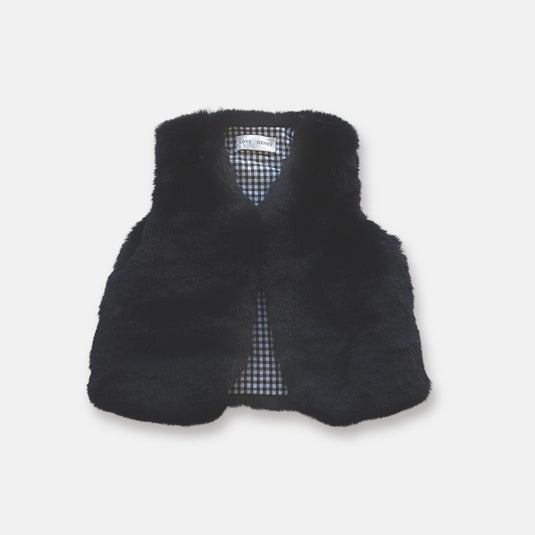 Love Henry Girls Fur Vest - Navy