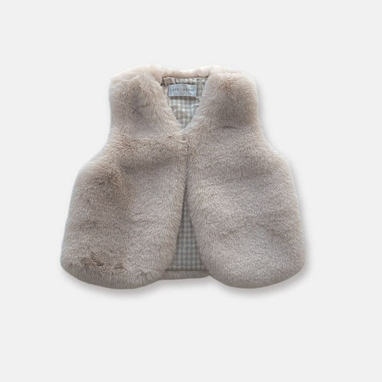 Love Henry Girls Fur Vest - Camel