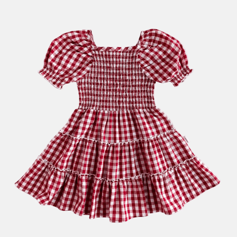 Load image into Gallery viewer, Love Henry Girls Daisy Dress - Red Check

